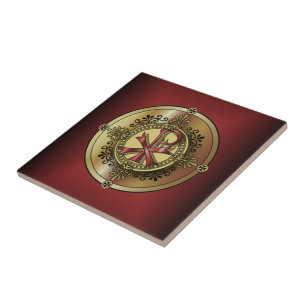 Chi-Rho-Monogramm ~ Christliches Symbol P & X Fliese