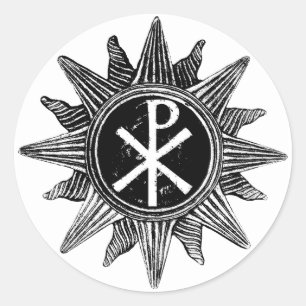 Chi Rho Sun Aufkleber - 1,5" matt (20)