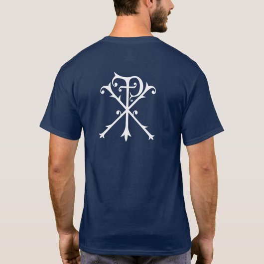 Chi Rho Symbol Christi Christlich Inspiration T-Shirt (Rückseite)