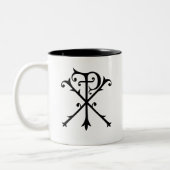 Chi Rho Symbol Christi Christlich Inspiration Zweifarbige Tasse (Links)