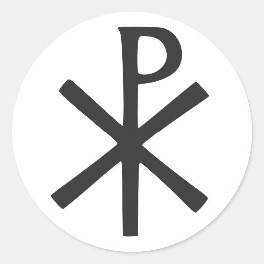 Chi Rho Symbol Runder Aufkleber (Vorderseite)