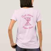 Chi Ro Christlich Cross Pink Personalisiert T-Shirt (Rückseite)