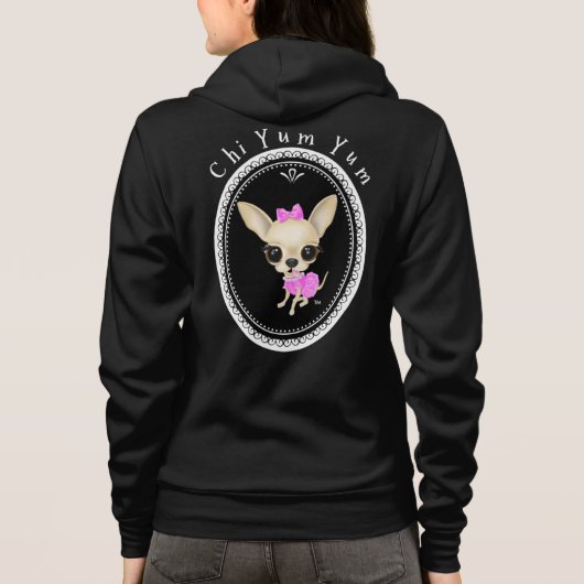 Chi-Yum Yum Fleece-Jacke - Schwarzes Hoodie (Rückseite)