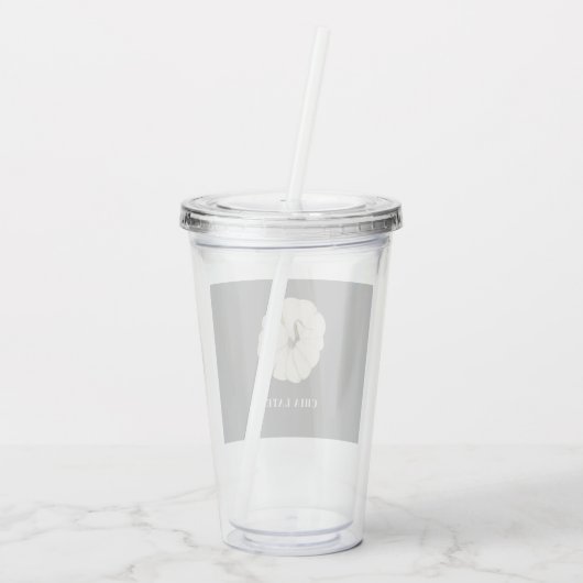 Chia Latte Watercolor White Pumpkin Acryltrinkbecher (Rückseite)