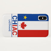 Chiac Acadian Canadian Flag Personalize Case-Mate iPhone Hülle (Rückseite (Horizontal))