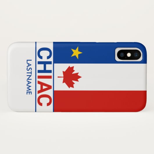 Chiac Acadian Canadian Flag Personalize Case-Mate iPhone Hülle (Rückseite (Horizontal))