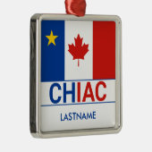 Chiac Acadian Canadian Flag Personalize Ornament Aus Metall (Rechts)