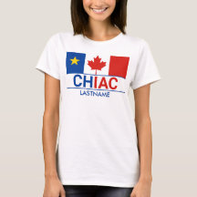 Chiac Acadian Canadian Flag Personalize T - Shirt