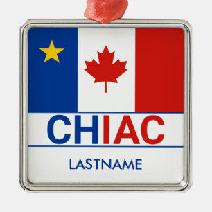 Chiac Acadian kanadische Flagge personalisieren Ornament Aus Metall