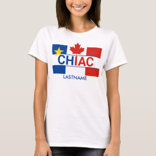 Chiac Acadian kanadische Flagge Persönlicher T -  T-Shirt