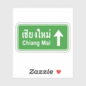Chiang Mai Ahead ⚠ Verkehrszeichen der thailändisc Aufkleber (Blatt)