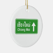 Chiang Mai Ahead ⚠ Verkehrszeichen der thailändisc Keramikornament (Rechts)