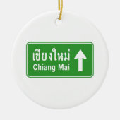 Chiang Mai Ahead ⚠ Verkehrszeichen der thailändisc Keramikornament (Vorne)