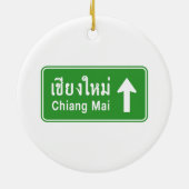 Chiang Mai Ahead ⚠ Verkehrszeichen der thailändisc Keramikornament (Hinten)