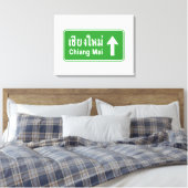 Chiang Mai Ahead ⚠ Verkehrszeichen der thailändisc Leinwanddruck (Insitu (Schlafzimmer))