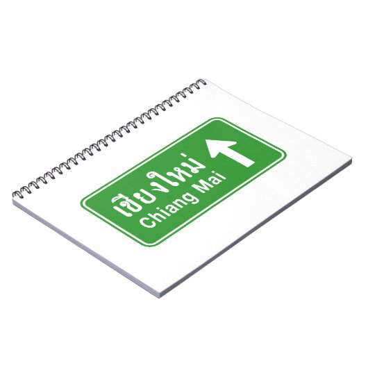 Chiang Mai Ahead ⚠ Verkehrszeichen der thailändisc Notizblock (Linke Seite)