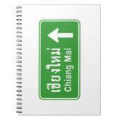 Chiang Mai Ahead ⚠ Verkehrszeichen der thailändisc Notizblock (Vorderseite)