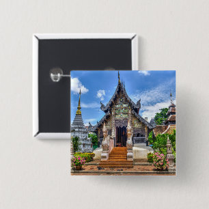 Chiang Mai temple Foto Button