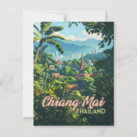 Chiang Mai Thailand Asia Tempels Mountain Card