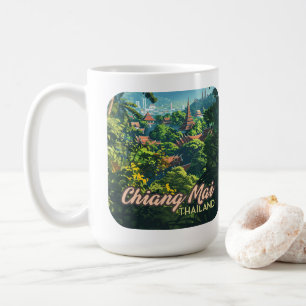 Chiang Mai Thailand Asien Tempel Berge Vintage Kaffeetasse