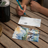 Chiang Mai Thailand Elephant Watercolor Postcard Einladung