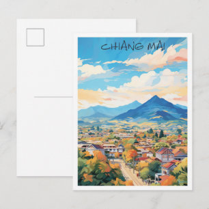 Chiang Mai Thailand Kunst Reise Postkarte