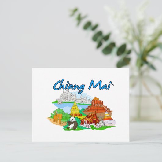 Chiang Mai - Thailand.png Postkarte (Stehend Vorderseite)