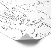 Chiang Mai, Thailand (schwarz auf weiß) Poster (Ecke)