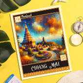 Chiang Mai, Thailand | Vintage Malerei Postkarte