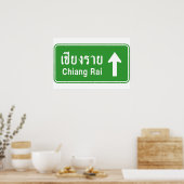 Chiang Rai Ahead ⚠ Thai Highway Traffic ⚠ Poster (Küche)