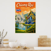 Chiang Rai Thailand - Vintage Travel Poster (Küche)