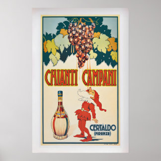 Chianti Campani Vintage Wine Advertising Poster 1