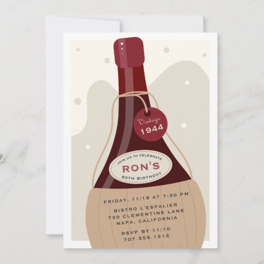 Chianti Classico | Italienischer Wein Meilenstein Einladung (Vorderseite)