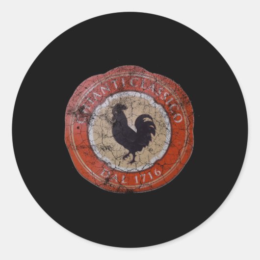 Chianti O Emblem Italienisches Rotes Weinetikett Runder Aufkleber (Vorderseite)
