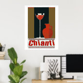Chianti Wein und rote Flasche Poster (Heimbüro)