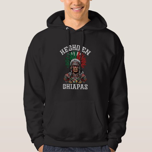 Chiapas Hecho en Chiapas Aztec Warrior Mexiko Hoodie (Vorderseite)