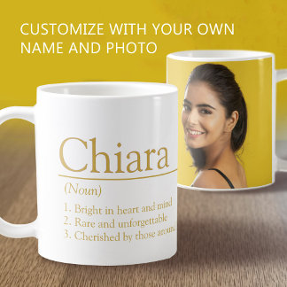 Chiara Namensdefinition benutzerdefiniertes Foto W Kaffeetasse
