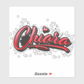 Chiara red Heart Graffiti Aufkleber Sticker (Blatt)