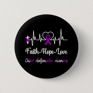 Chiari Malformation Awareness Heartbeat Christlich Button
