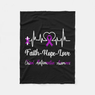Chiari Malformation Awareness Heartbeat Christlich Fleecedecke