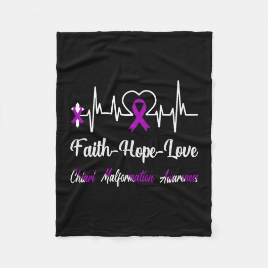 Chiari Malformation Awareness Heartbeat Christlich Fleecedecke (Vorderseite)