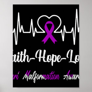 Chiari Malformation Awareness Heartbeat Christlich Poster