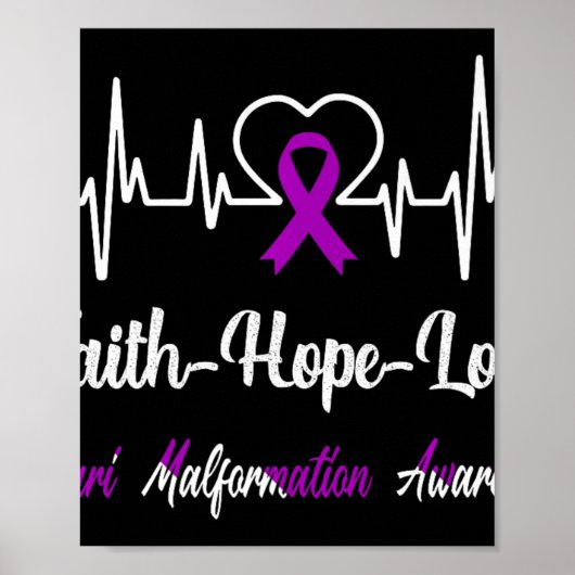 Chiari Malformation Awareness Heartbeat Christlich Poster (Vorne)
