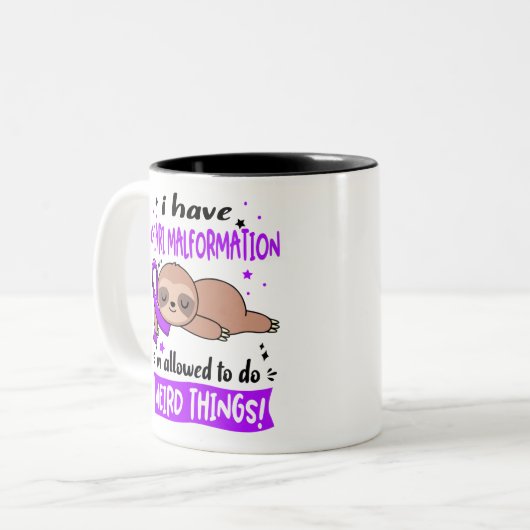 Chiari Malformation Awareness Monte Ribbon Geschen Zweifarbige Tasse (Vorderseite Links)