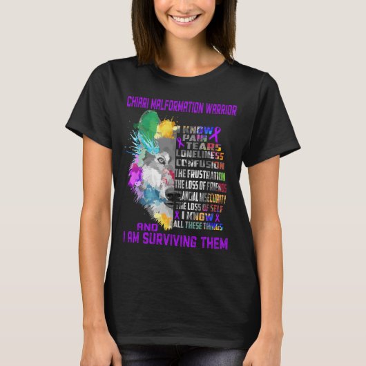 Chiari Malformation Awareness Ribbon Support Gesch T-Shirt (Vorderseite)