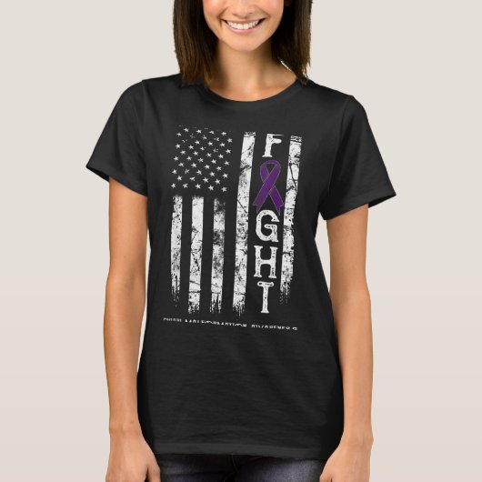 Chiari-Malformation-Krieger US-Flagge T-Shirt (Vorderseite)