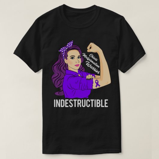 Chiari Malformation Warrior Indestrucable Awarene T-Shirt (Design vorne)