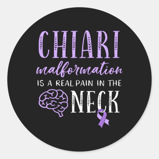 Chiari Pain im Neck Chiari Malformation Awaren Runder Aufkleber (Vorderseite)