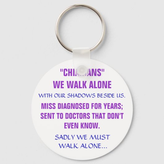 "CHIARIANER" WIR GEHEN ALLEIN MIT UNSEREN SCHATTEN SCHLÜSSELANHÄNGER (Vorderseite)