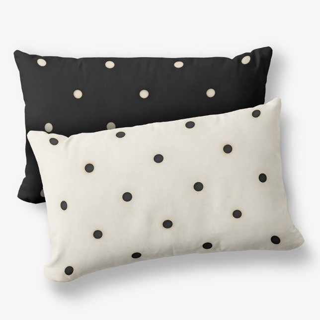 Chiaroscuro Polka Dots Reversible 2seitige Lendenkissen (Flip the pillow for a different look)